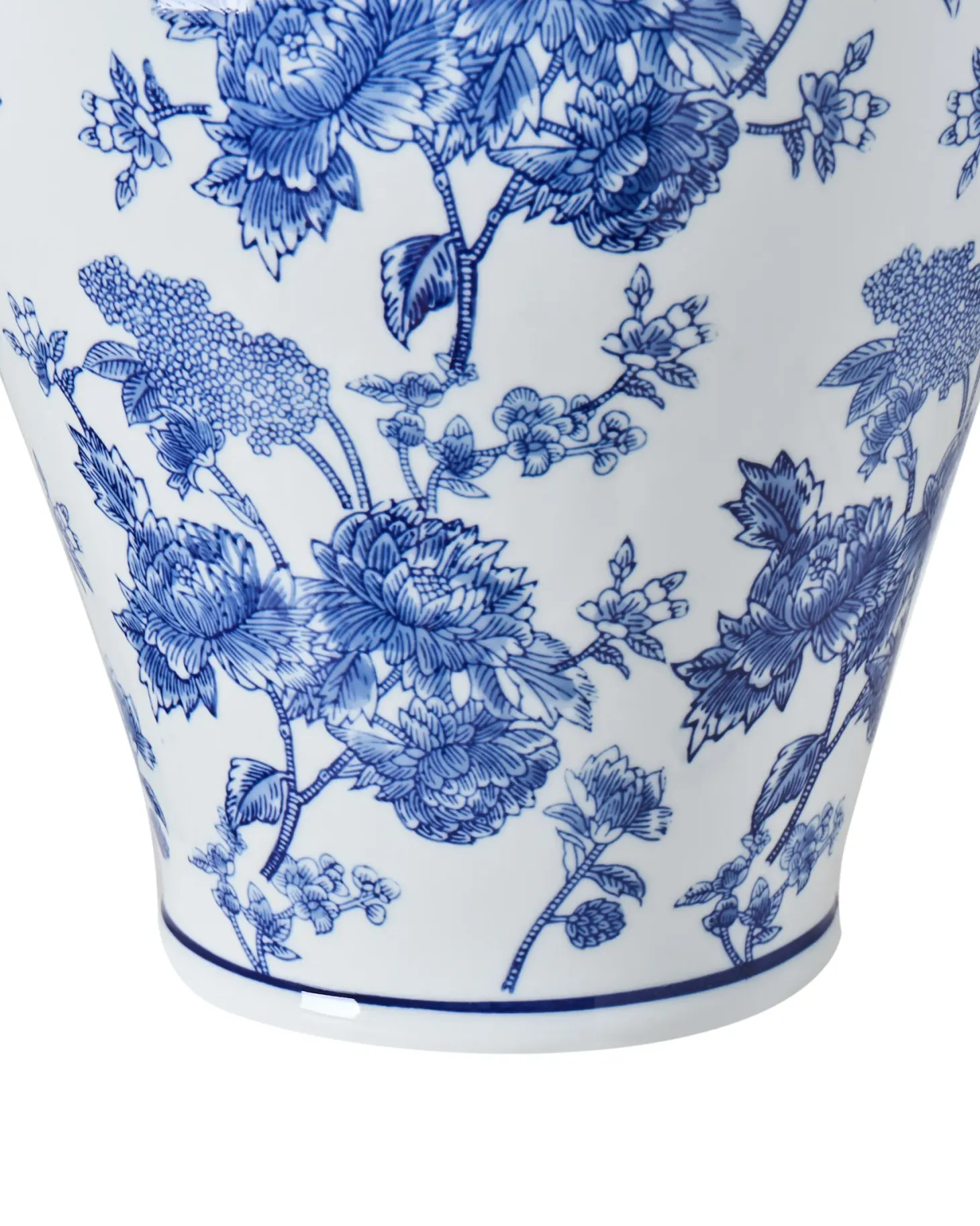 Wazon z pokrywką ALFARO Porcelana 46 cm Biały/ niebieski