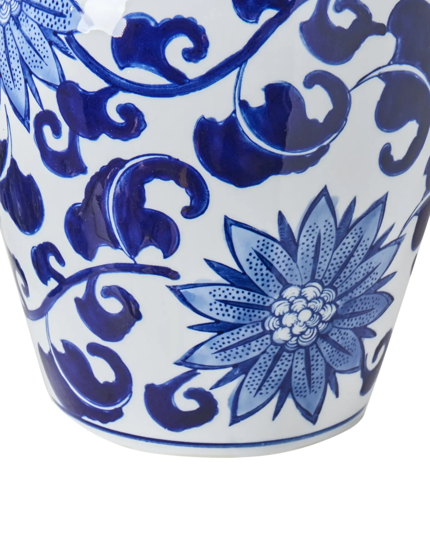 Wazon z pokrywką CUENCA Porcelana 36 cm Biały/ niebieski