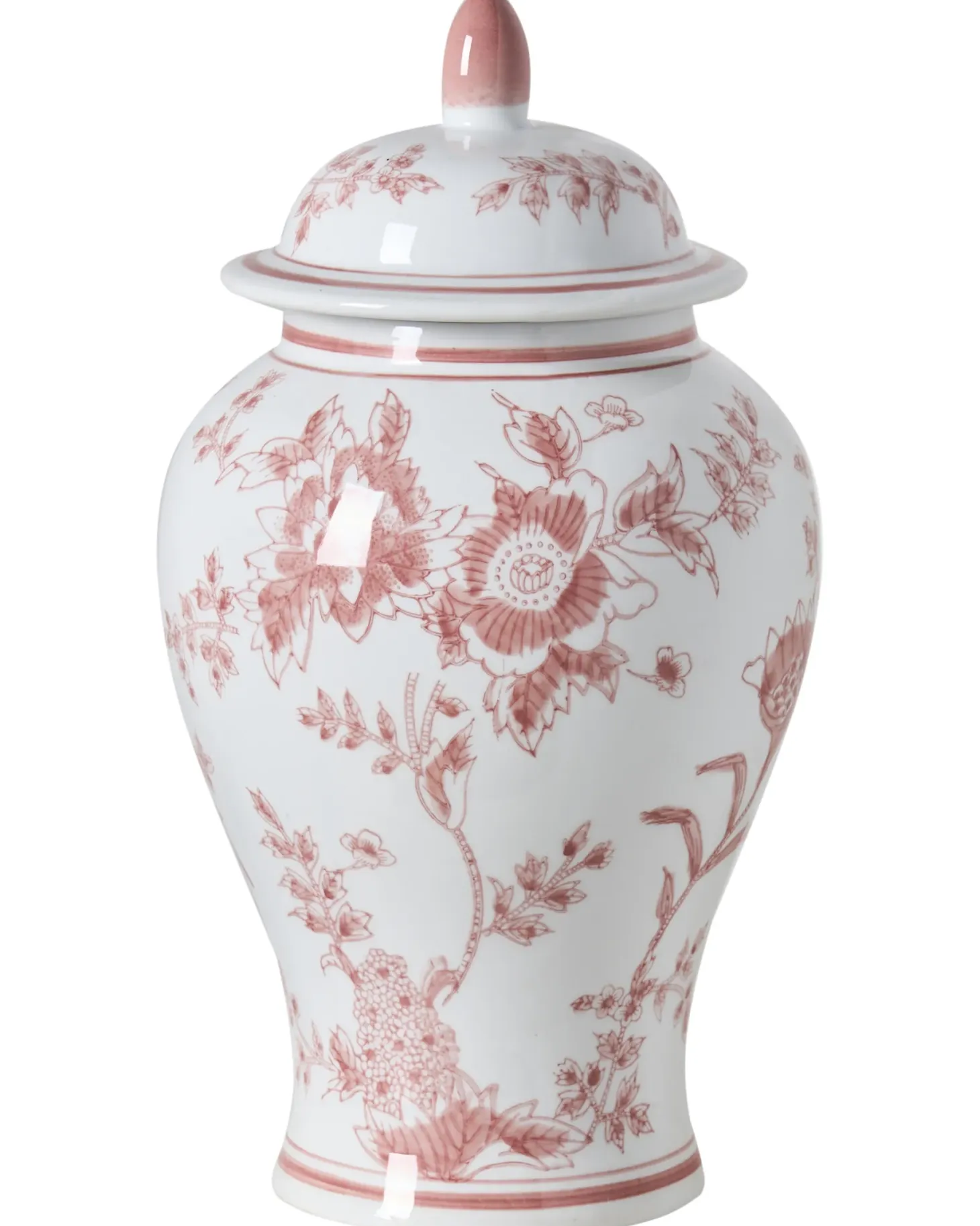 Wazon z pokrywką SEWILLA Porcelana 38 cm Czerwony/ biały