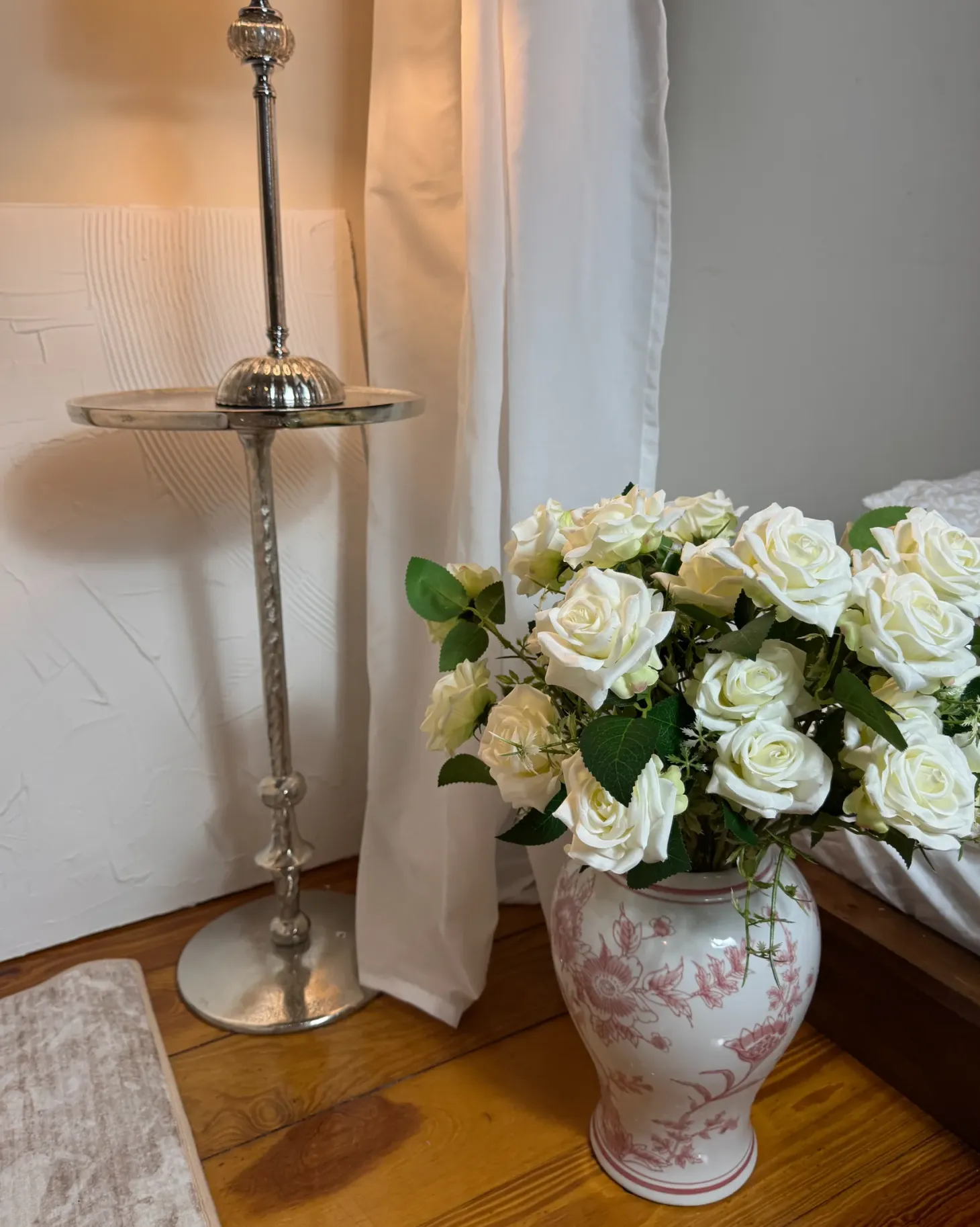 Wazon z pokrywką SEWILLA Porcelana 38 cm Czerwony/ biały