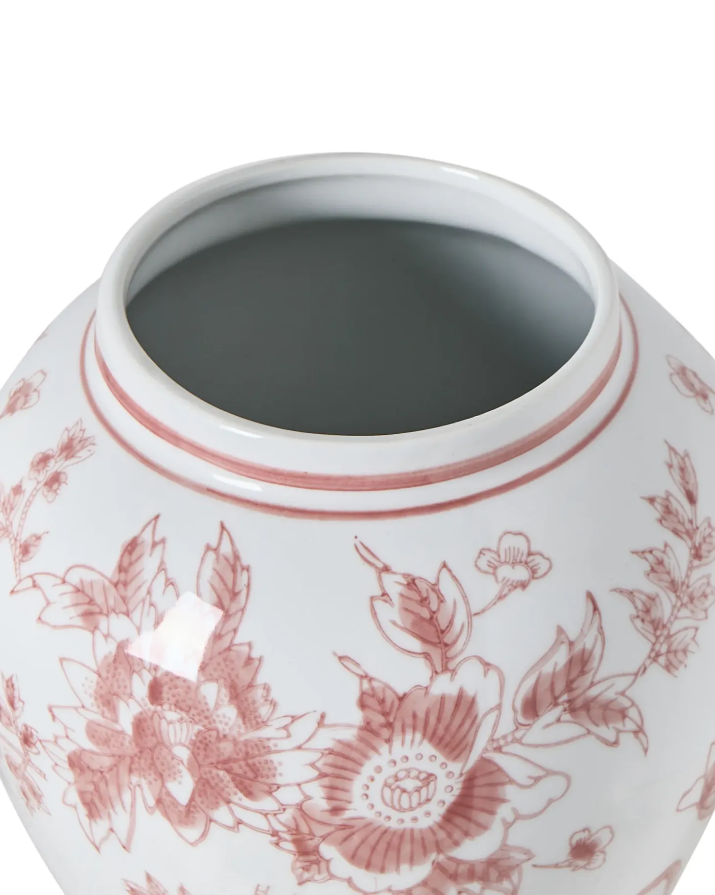 Wazon z pokrywką SEWILLA Porcelana 38 cm Czerwony/ biały