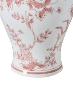 Wazon z pokrywką SEWILLA Porcelana 38 cm Czerwony/ biały