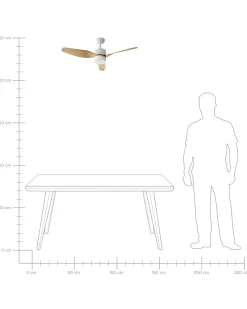 Wentylator sufitowy z lampą ANDERSON Z pilotem LED Jasnobrązowy