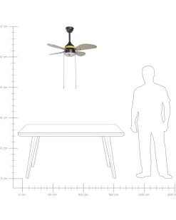 Wentylator sufitowy z lampą DOLORES LED Żółty