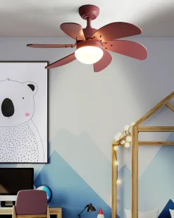 Wentylator sufitowy z lampą LOGAR Z pilotem LED Różowy