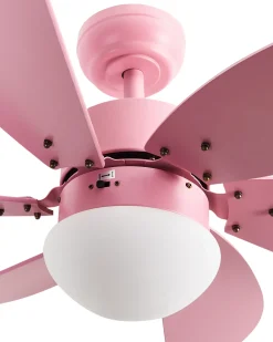Wentylator sufitowy z lampą LOGAR Z pilotem LED Różowy