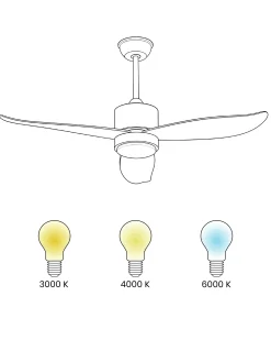 Wentylator sufitowy z lampą MAHAUT Z pilotem LED Jasnobrązowy
