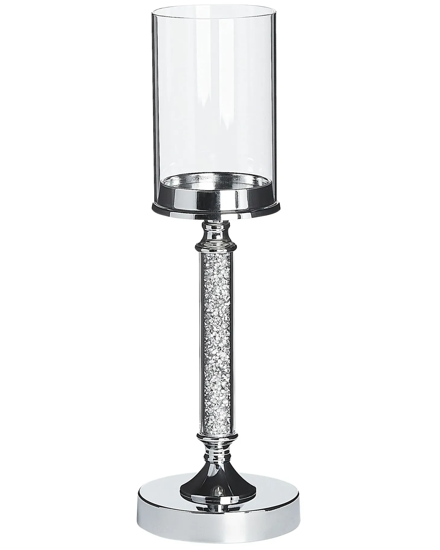 Świecznik ABBEVILLE Szkło 41 cm Srebrny
