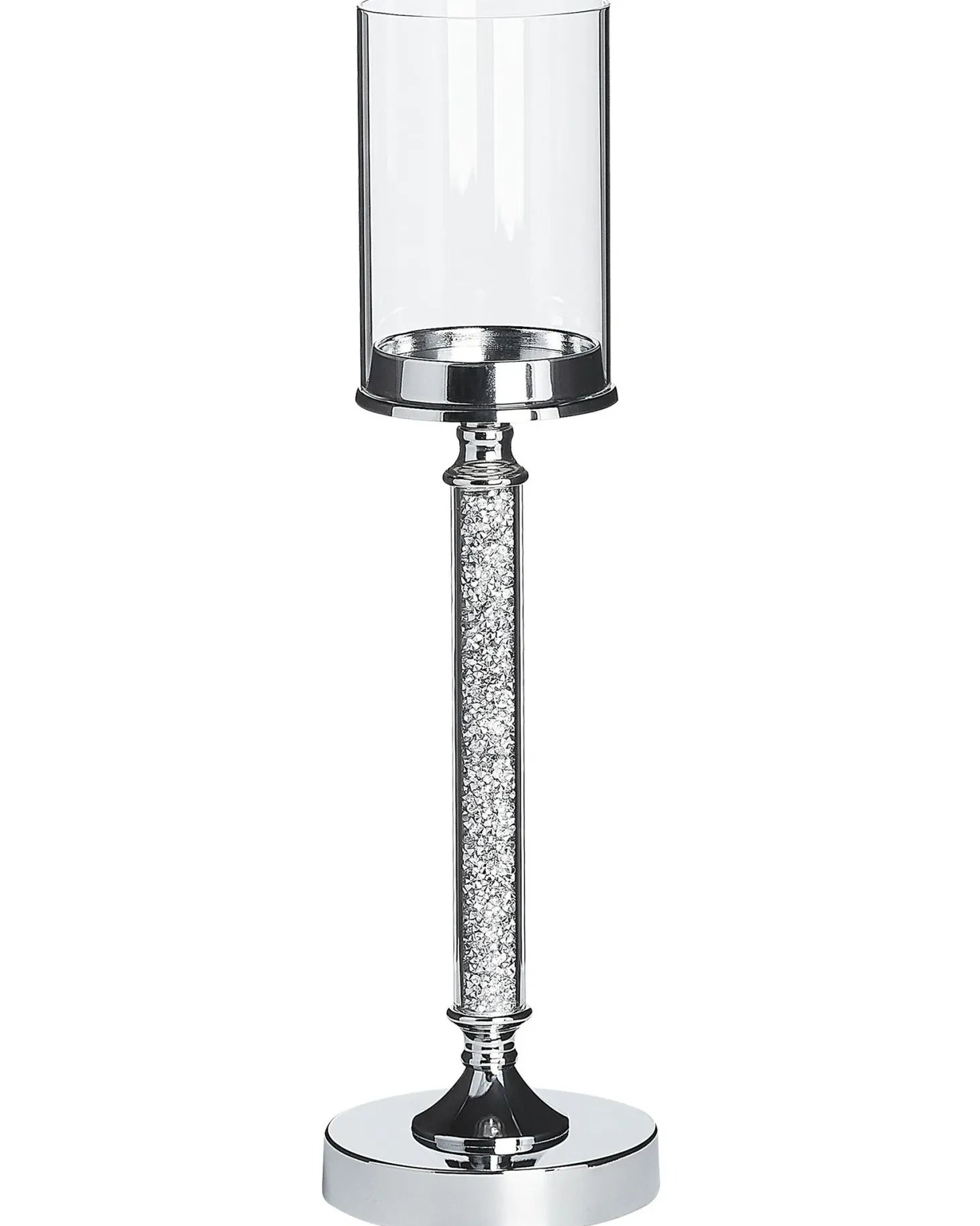 Świecznik ABBEVILLE Szkło 48 cm Srebrny