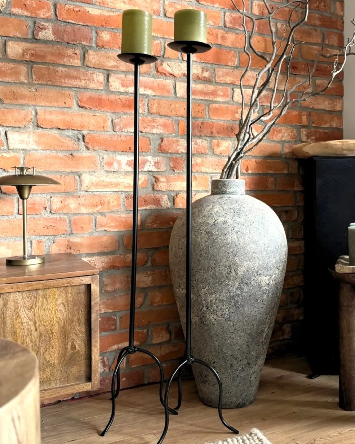 Świecznik ALMADA Metal 118 cm Czarny