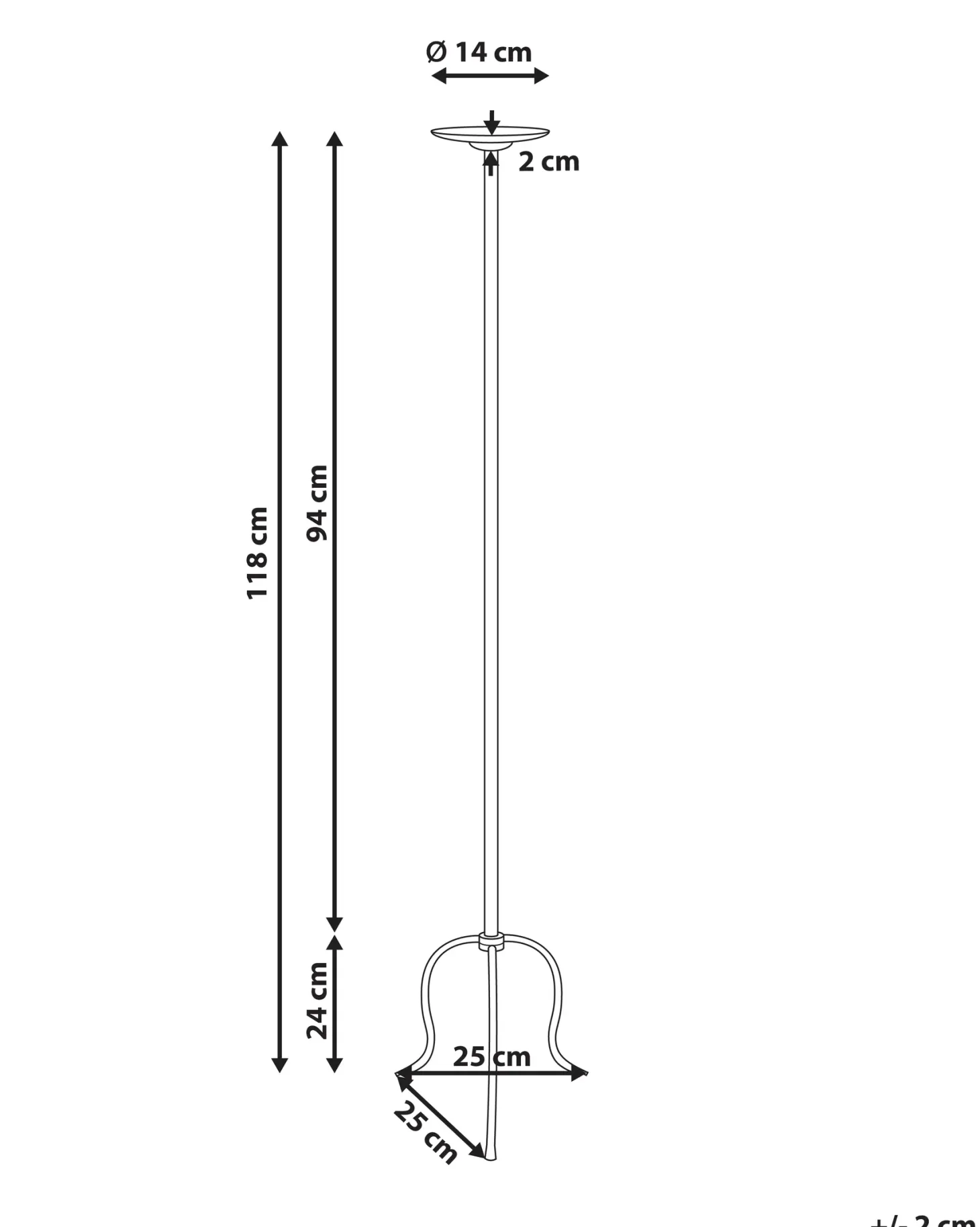 Świecznik ALMADA Metal 118 cm Czarny