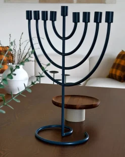 Świecznik AMORA Metal 50 cm Niebieski