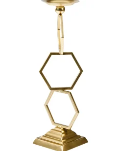 Świecznik ARDEE Metal 44 cm Złoty