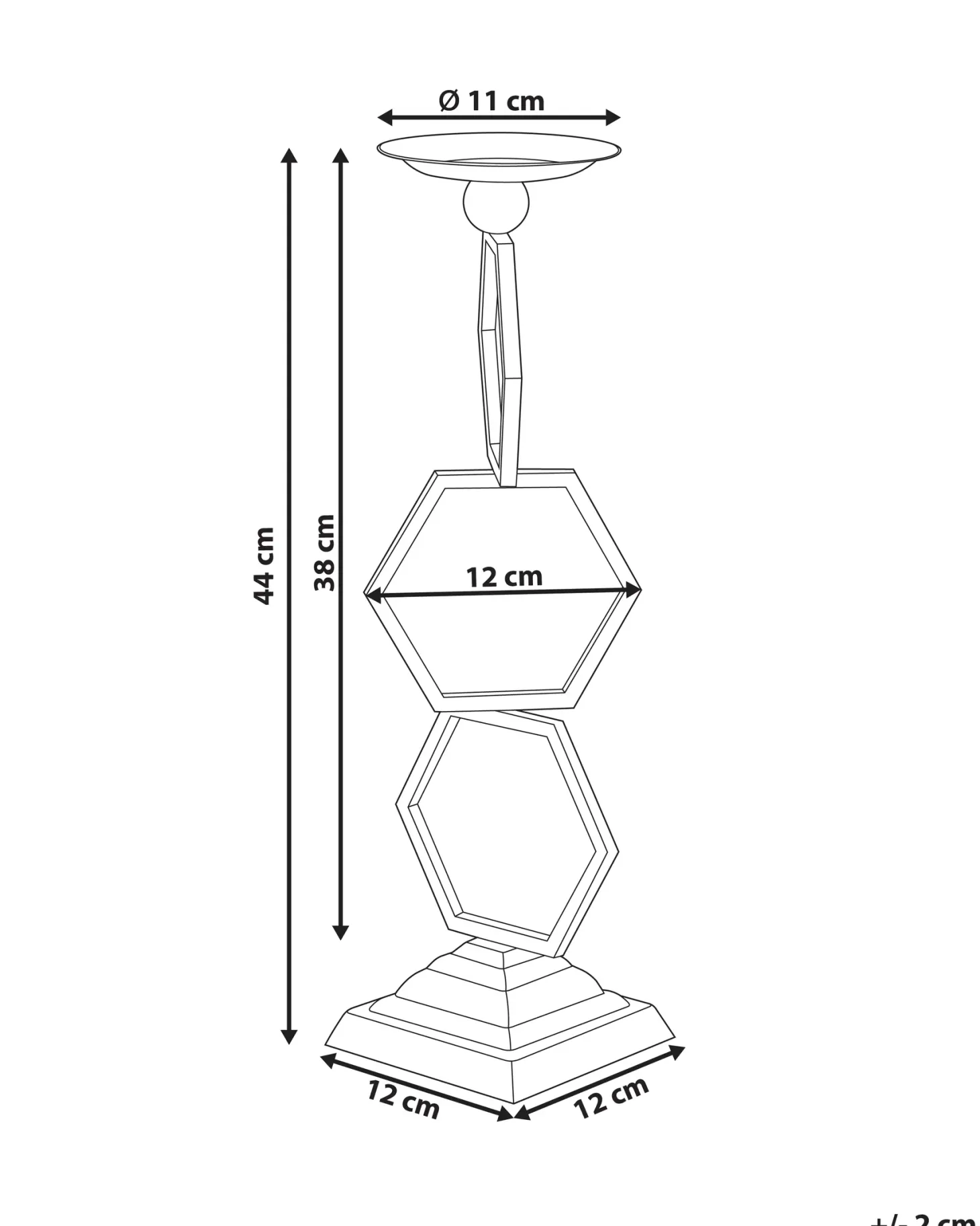 Świecznik ARDEE Metal 44 cm Złoty