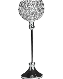 Świecznik ESTERNAY Metal 27 cm Srebrny