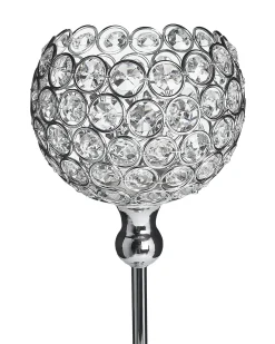 Świecznik ESTERNAY Metal 27 cm Srebrny