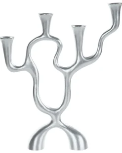 Świecznik FAMOES Metal 41 cm Srebrny