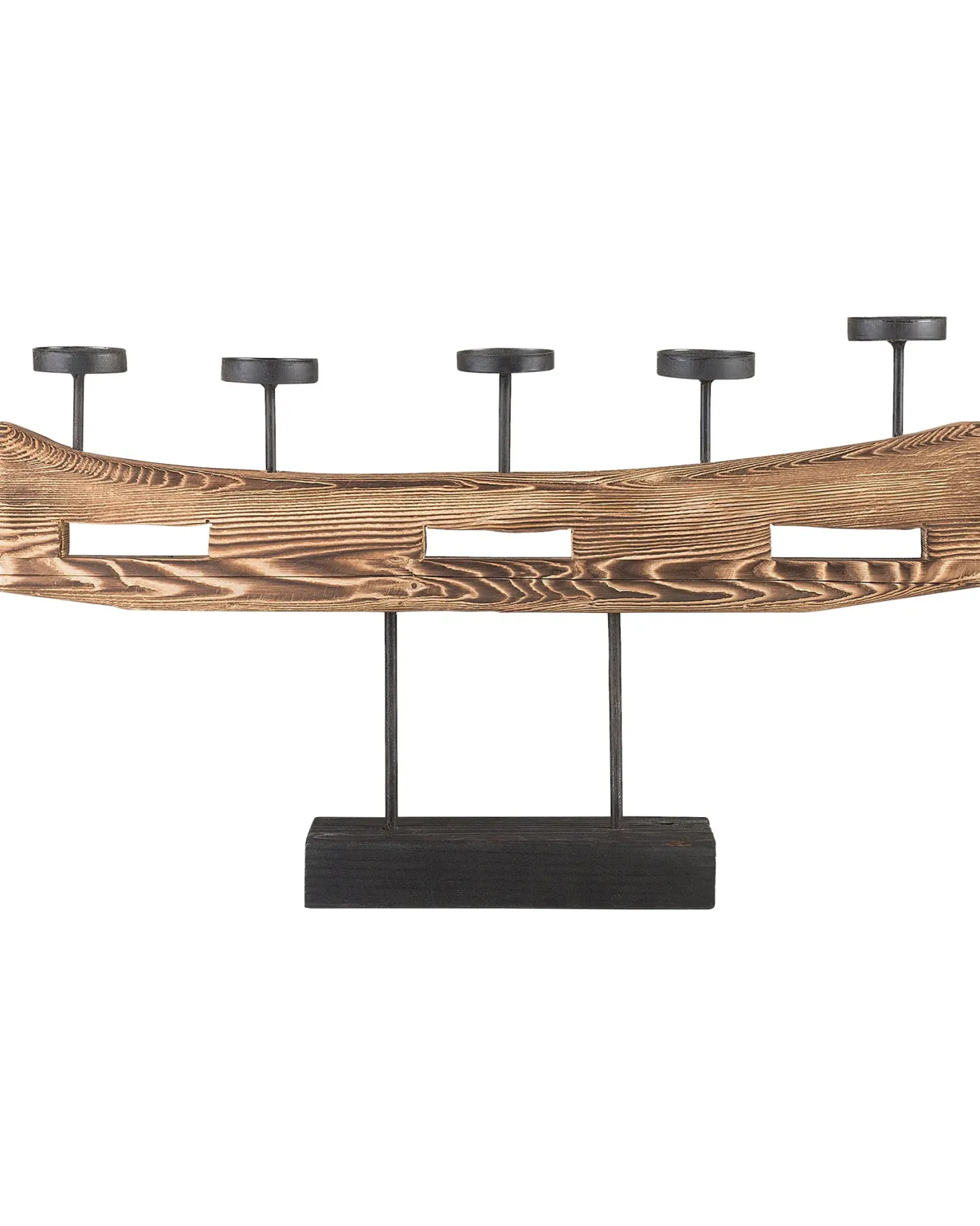 Świecznik GUATEMALA Drewno sosnowe 36 cm Brązowy