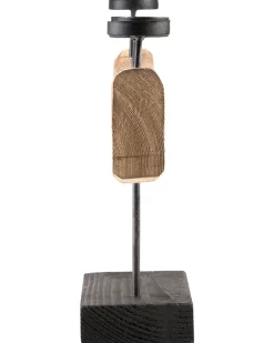 Świecznik GUATEMALA Drewno sosnowe 36 cm Brązowy