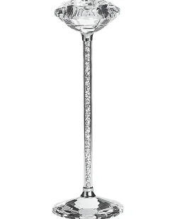 Świecznik KOFI Szkło 23 cm Srebrny
