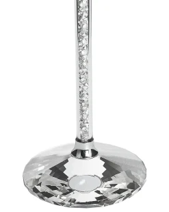 Świecznik KOFI Szkło 23 cm Srebrny