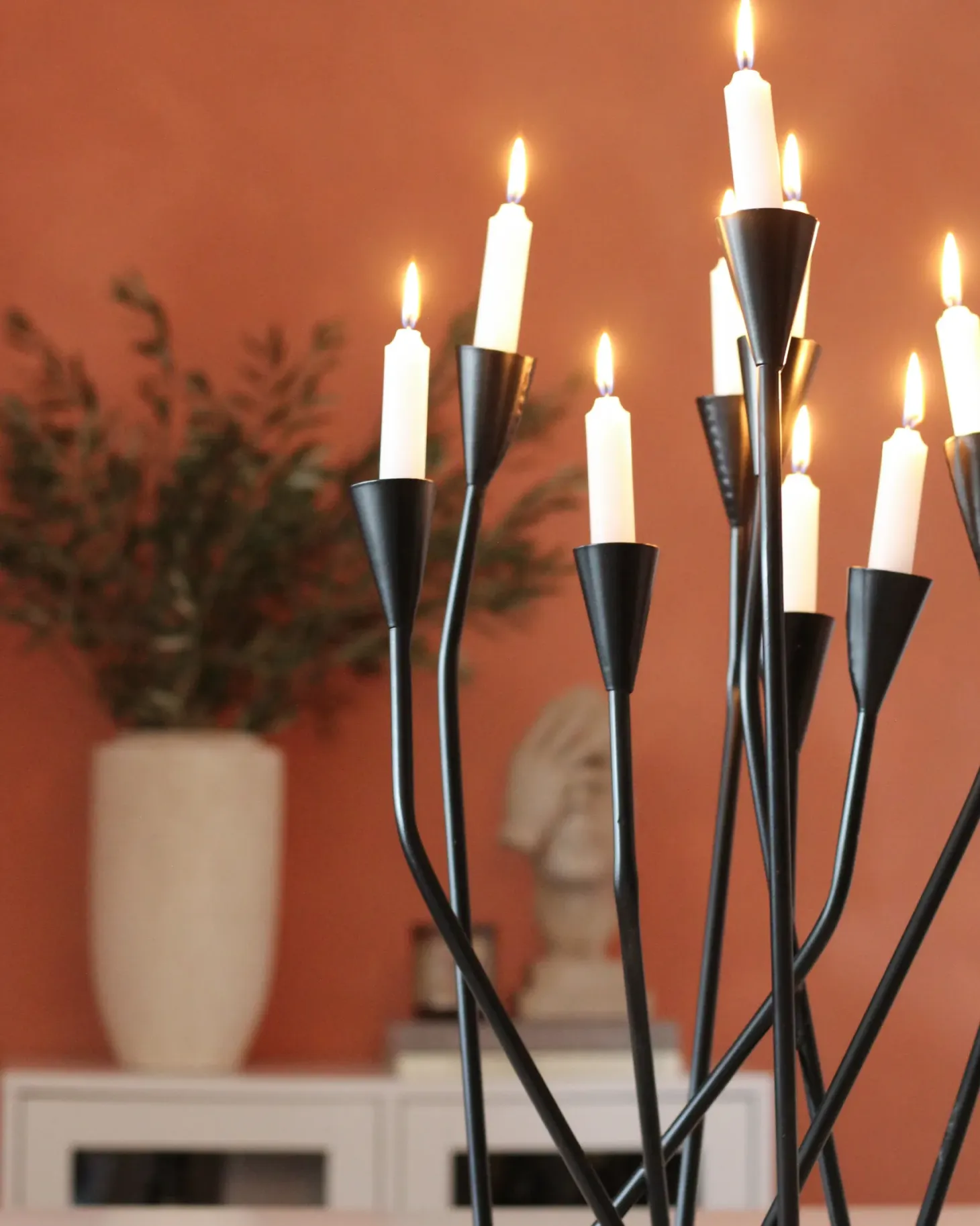 Świecznik MATOSINHOS Metal 54 cm Czarny