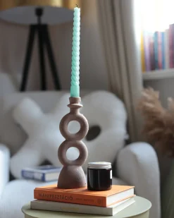 Świecznik NAOUSA Ceramika 23 cm Beżowy