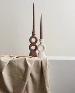 Świecznik NAOUSA Ceramika 23 cm Beżowy