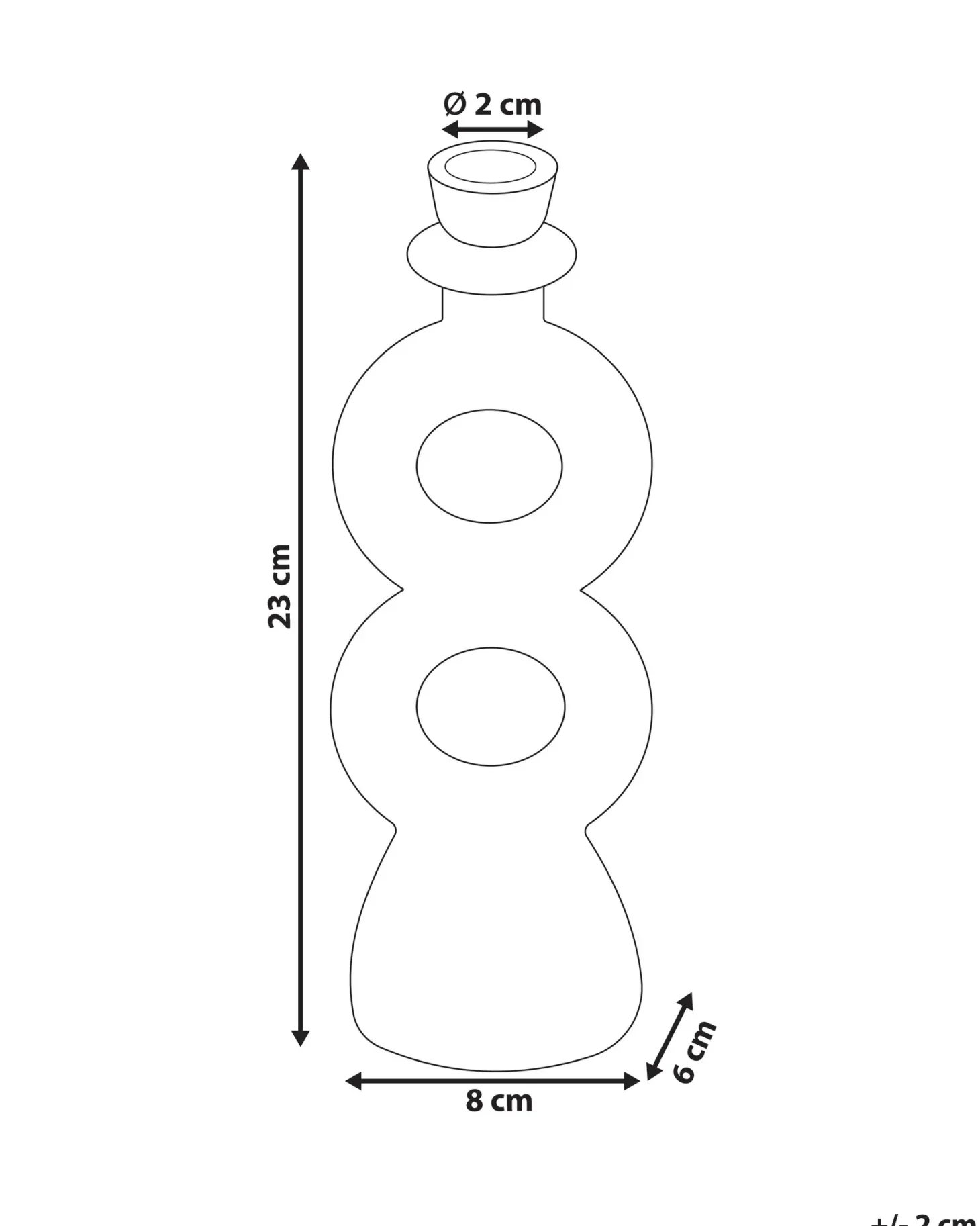 Świecznik NAOUSA Ceramika 23 cm Beżowy
