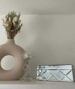 Świecznik OVIEDO Szkło 19 cm Srebrny