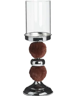 Świecznik PADRE Szkło 38 cm Brązowy