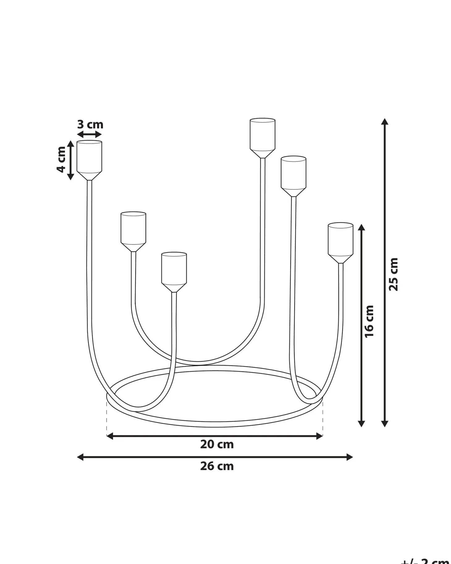 Świecznik PANAY Metal 25 cm Czarny