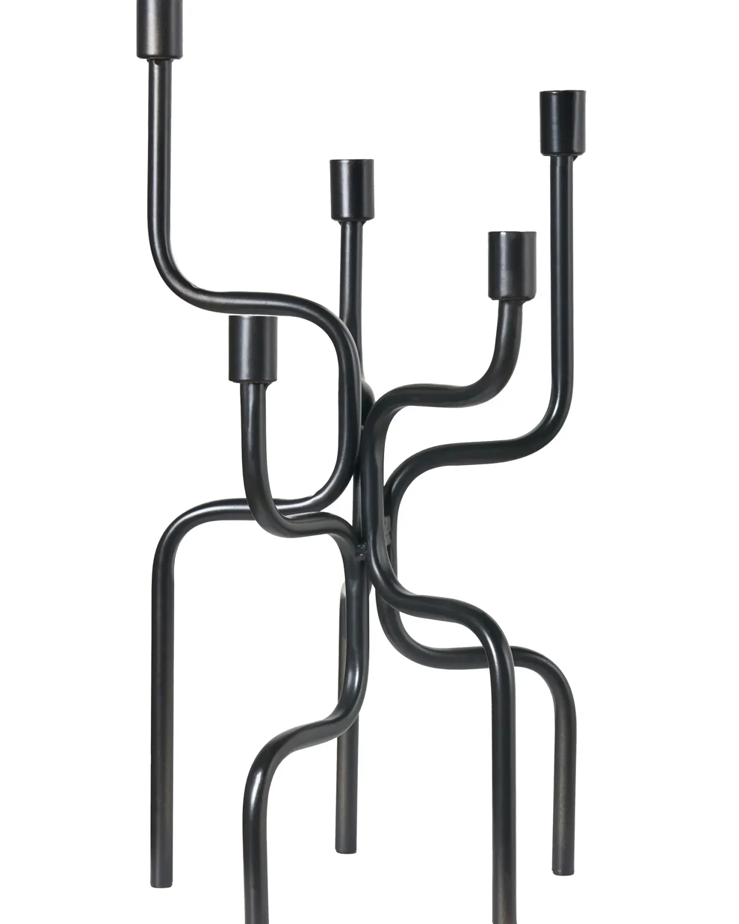 Świecznik PORRTELA Metal 50 cm Czarny