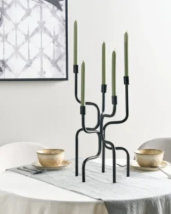 Świecznik PORRTELA Metal 50 cm Czarny