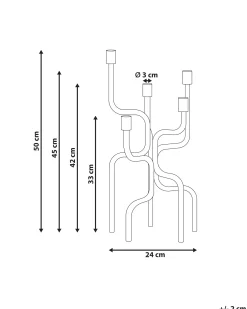 Świecznik PORRTELA Metal 50 cm Czarny