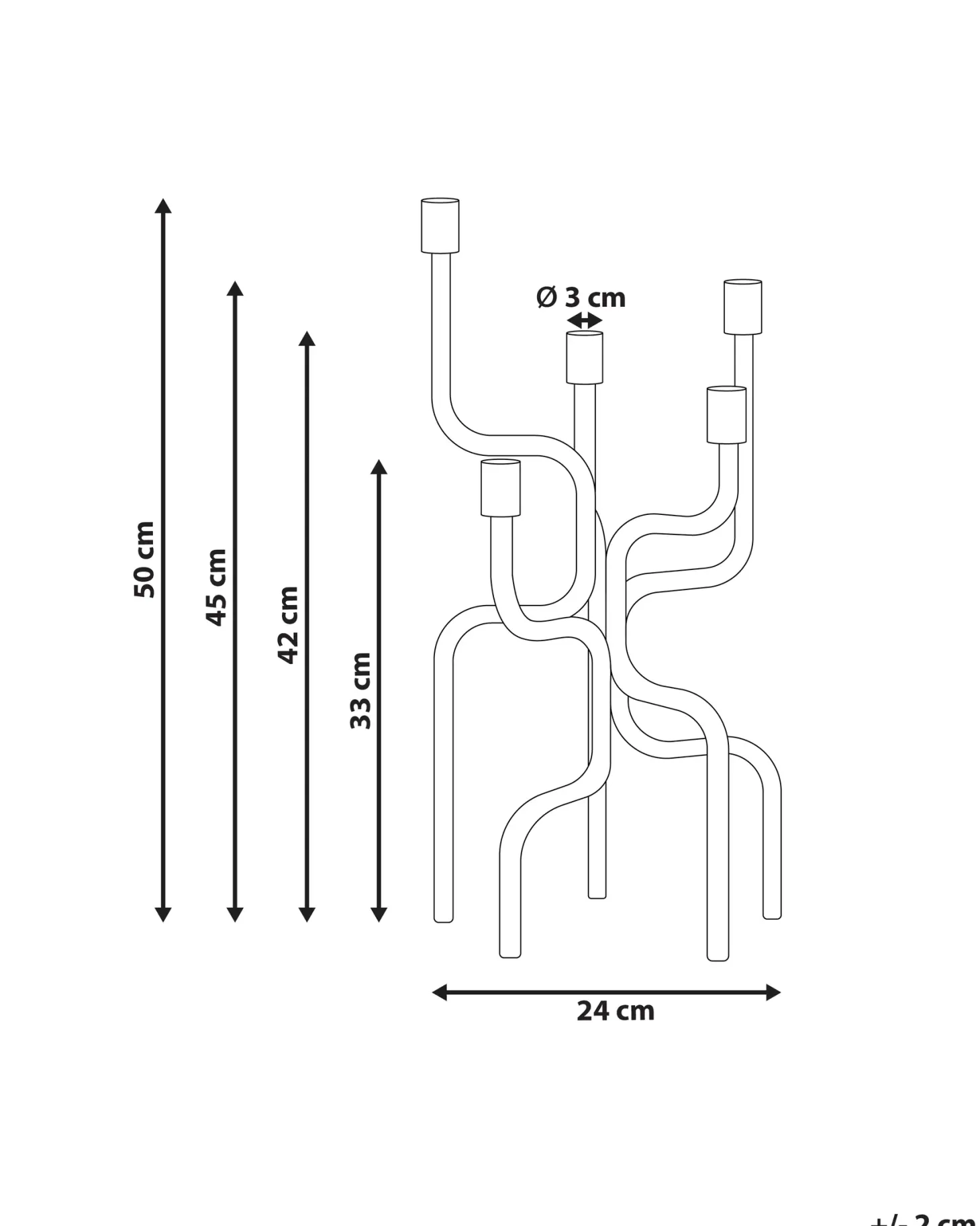 Świecznik PORRTELA Metal 50 cm Czarny