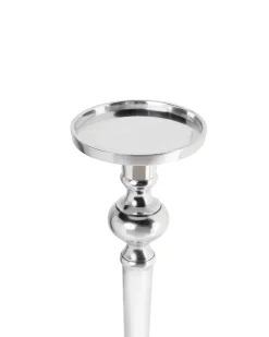 Świecznik SANAFA Metal 41 cm Srebrny