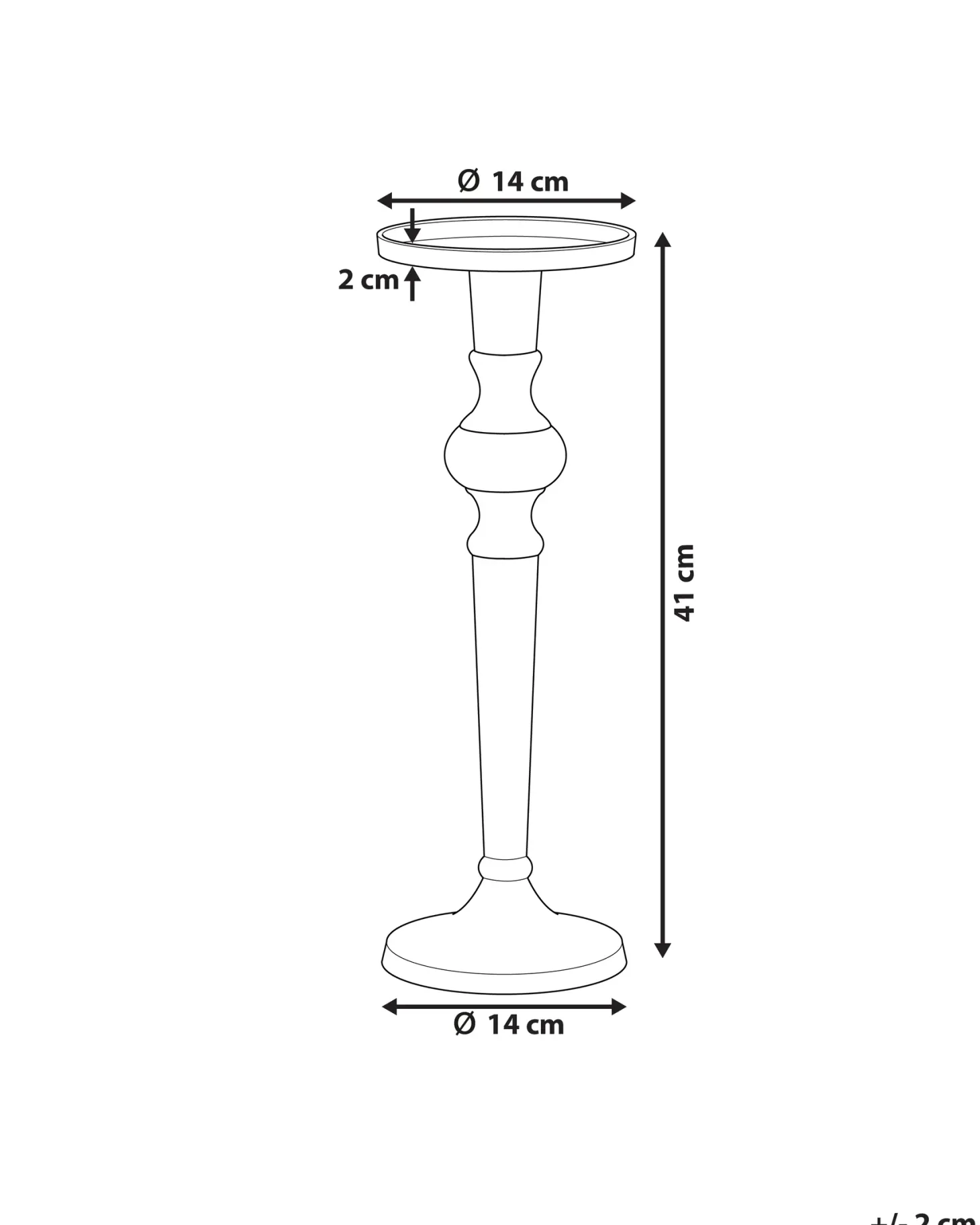 Świecznik SANAFA Metal 41 cm Srebrny