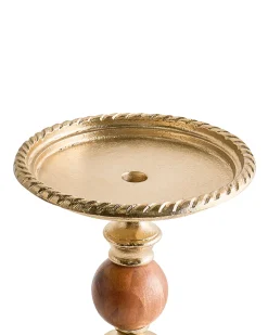 Świecznik VODNO Metal 31 cm Złoty
