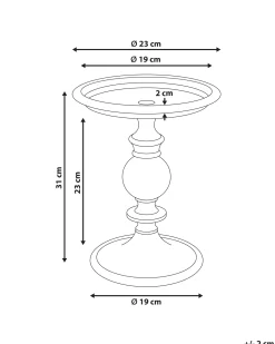 Świecznik VODNO Metal 31 cm Złoty