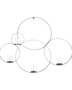 Świecznik wiszący BURU Metal 80 cm Czarny