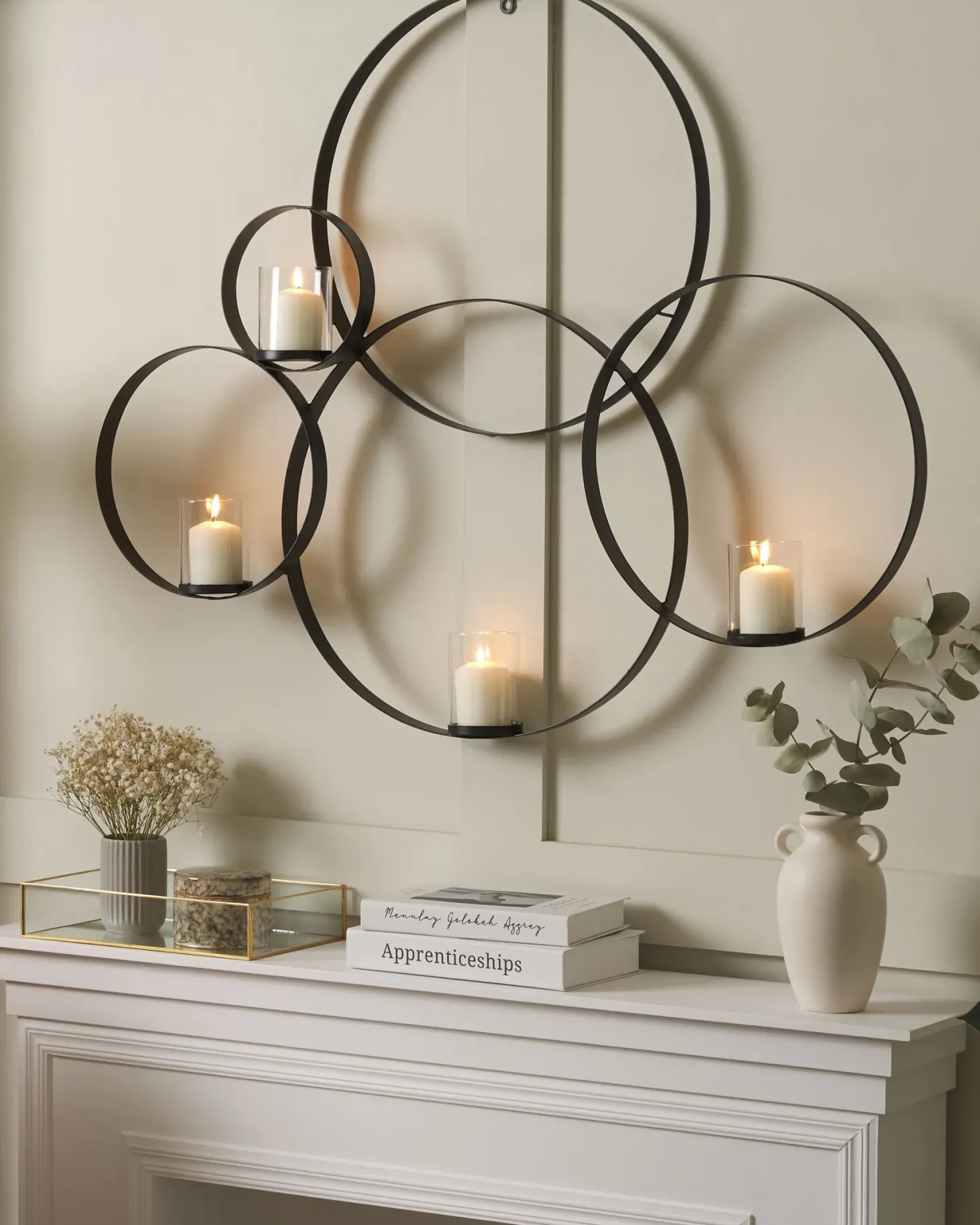 Świecznik wiszący BURU Metal 80 cm Czarny