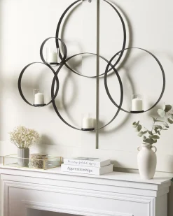 Świecznik wiszący BURU Metal 80 cm Czarny