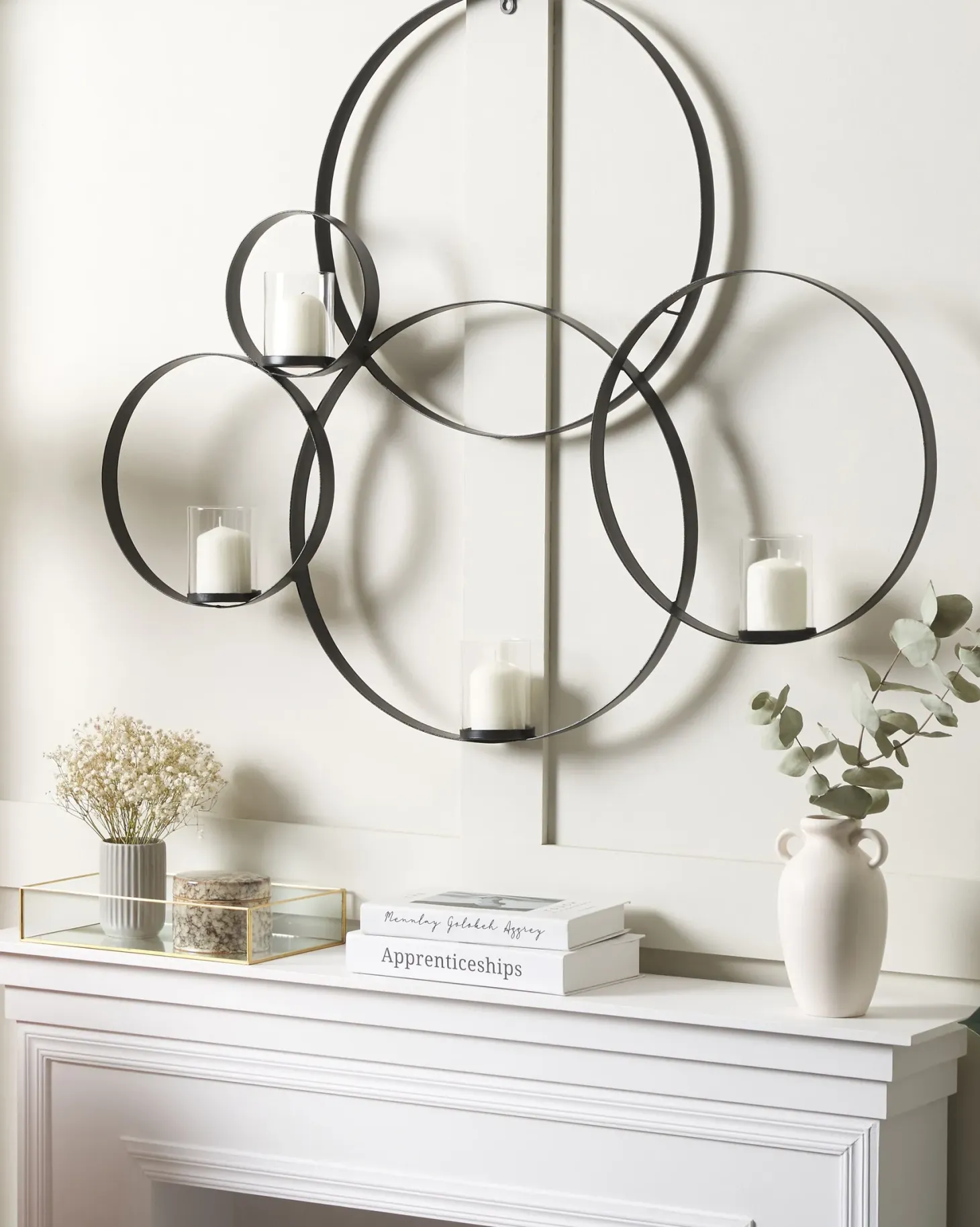 Świecznik wiszący BURU Metal 80 cm Czarny