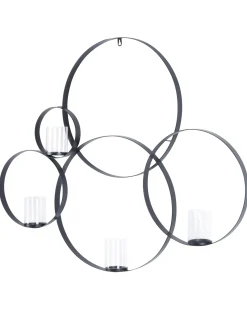 Świecznik wiszący BURU Metal 80 cm Czarny