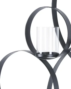 Świecznik wiszący BURU Metal 80 cm Czarny