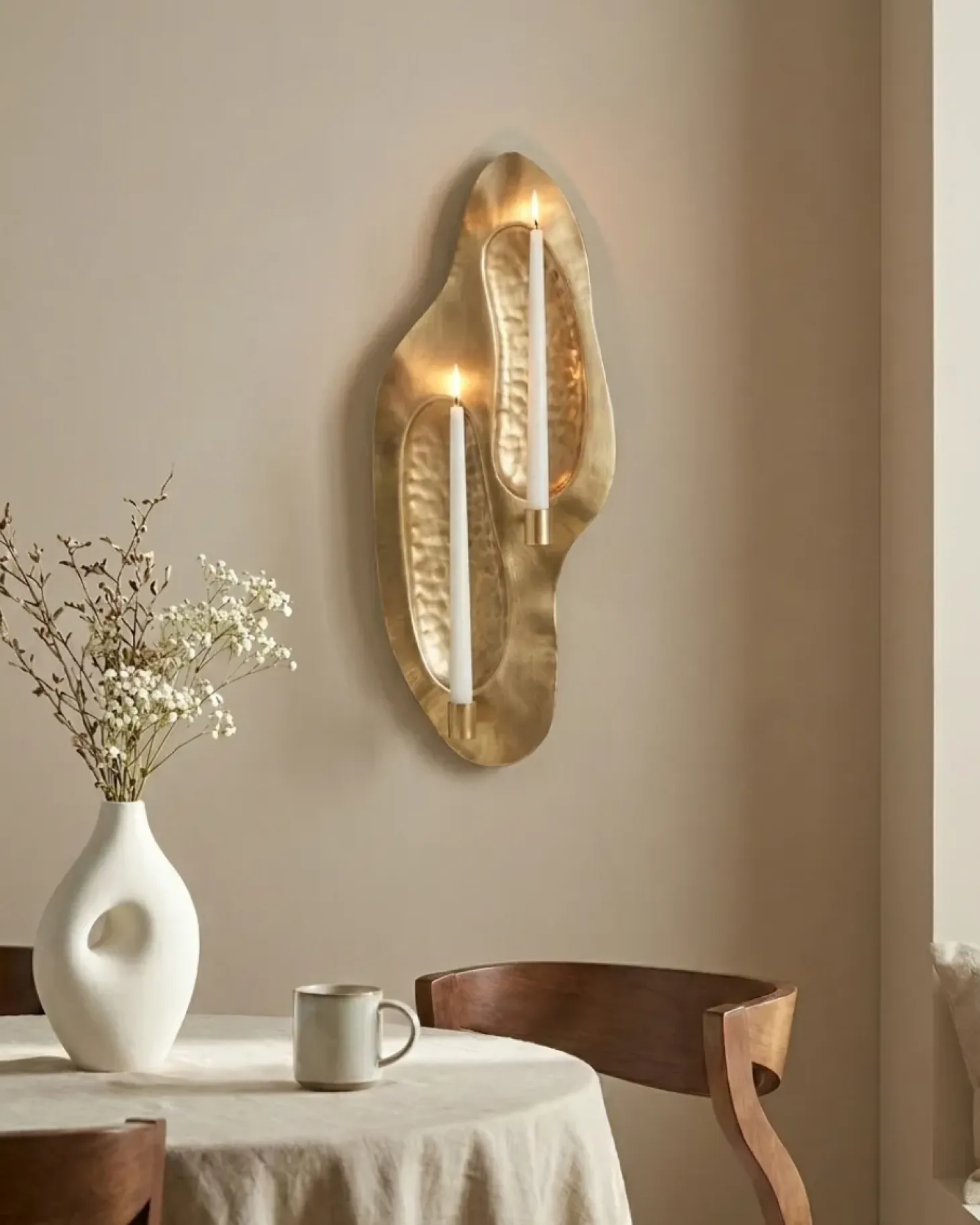 Świecznik wiszący PENICHE Metal 60 cm Złoty