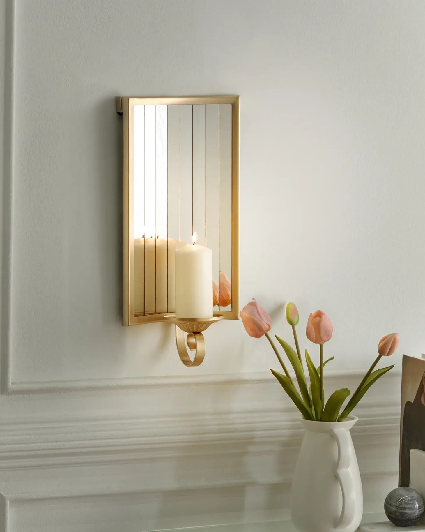 Świecznik wiszący SOBREDA Metal 41 cm Złoty