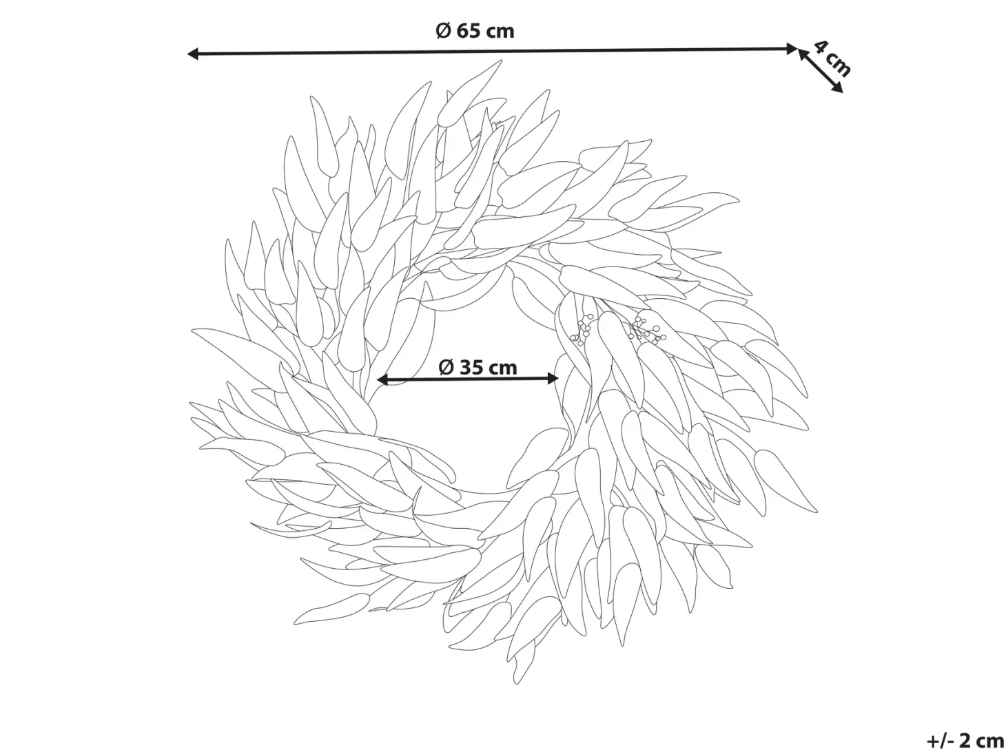 Wieniec dekoracyjny GAMRUN 70 cm Zielony