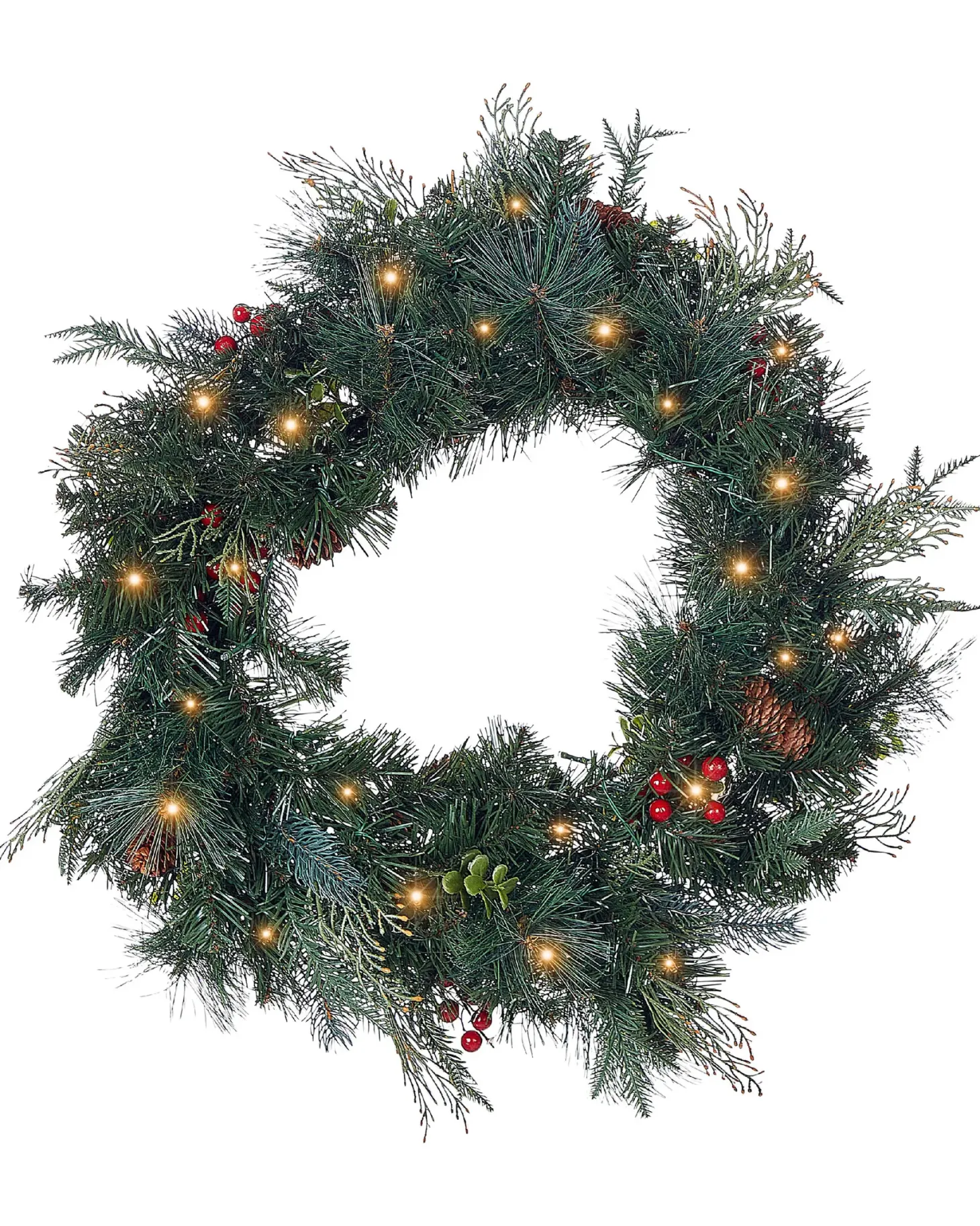 Wieniec świąteczny LED ELBRUS Zielony 60 cm